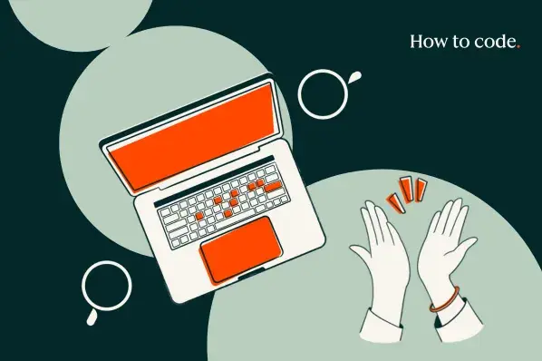 people high five in front of a computer that reads how to code